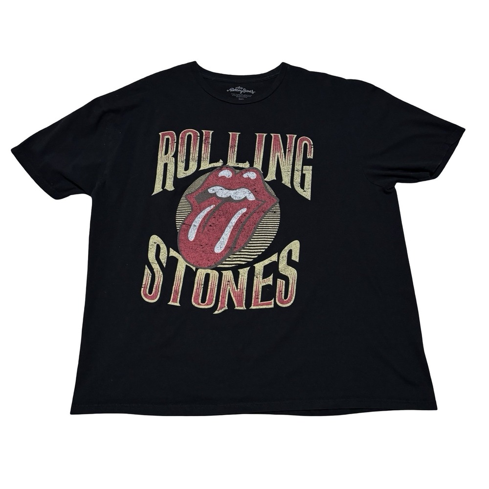 The Rolling Stones Men's Graphic T Shirt Black Size 2XL 25 x 29